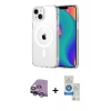 MARSİLYAN™- iPhone 14 Kılıf Ahenk Minimal Serisi - Şeffaf Royal Nano Ekran Koruyucu + Raze Metal Kamera Lens - GS
