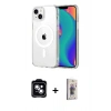 MARSİLYAN™- iPhone 14 Kılıf Ahenk Minimal Serisi - Siyah Bilvis 3D Cam Ekran Koruyucu + PVD Metal Kamera Lens - MI