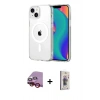 MARSİLYAN™- iPhone 14 Kılıf Ahenk Minimal Serisi - Siyah Bilvis 3D Cam Ekran Koruyucu + Raze Metal Kamera Lens - KI