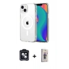 MARSİLYAN™- iPhone 14 Kılıf Ahenk Minimal Serisi - Siyah Bilvis 3D Cam Ekran Koruyucu + PVD Metal Kamera Lens - SH