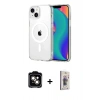 MARSİLYAN™- iPhone 14 Kılıf Ahenk Minimal Serisi - Siyah Bilvis 3D Cam Ekran Koruyucu + PVD Metal Kamera Lens - TU