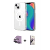 MARSİLYAN™- iPhone 14 Kılıf Ahenk Minimal Serisi - Siyah Bilvis 3D Mat Cam Ekran Koruyucu + Raze Metal Kamera Lens - GS