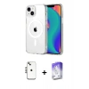 MARSİLYAN™- iPhone 14 Kılıf Ahenk Minimal Serisi - Siyah Bilvis 5in1 3D Magic Cam Ekran Koruyucu + Shine Kamera Lens - GS