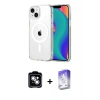 MARSİLYAN™- iPhone 14 Kılıf Ahenk Minimal Serisi - Siyah Bilvis 5in1 3D Magic Cam Ekran Koruyucu + PVD Metal Kamera Lens - GS
