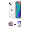 MARSİLYAN™- iPhone 14 Kılıf Ahenk Minimal Serisi - Siyah Bilvis 5in1 3D Magic Cam Ekran Koruyucu + Raze Metal Kamera Lens - MR