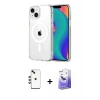 MARSİLYAN™- iPhone 14 Kılıf Ahenk Minimal Serisi - Siyah Bilvis 5in1 5D Magic Hayalet Cam Ekran Koruyucu + Shine Kamera Lens - YL