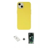 MARSİLYAN™- iPhone 14 Kılıf Ahenk Serisi - Şeffaf 360 Full Body Arka Koruyucu + Diamond Kamera Lens - SABE