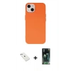 MARSİLYAN™- iPhone 14 Kılıf Ahenk Serisi - Şeffaf 360 Full Body Arka Koruyucu + Diamond Kamera Lens - SABE