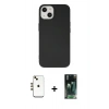 MARSİLYAN™- iPhone 14 Kılıf Ahenk Serisi - Şeffaf 360 Full Body Arka Koruyucu + Shine Kamera Lens - GD