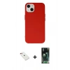 MARSİLYAN™- iPhone 14 Kılıf Ahenk Serisi - Şeffaf 360 Full Body Arka Koruyucu + Diamond Kamera Lens - KI