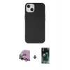 MARSİLYAN™- iPhone 14 Kılıf Ahenk Serisi - Şeffaf 360 Full Body Arka Koruyucu + Raze Metal Kamera Lens - MR