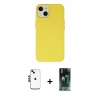 MARSİLYAN™- iPhone 14 Kılıf Ahenk Serisi - Şeffaf 360 Full Body Arka Koruyucu + Shine Kamera Lens - SH