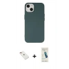 MARSİLYAN™- iPhone 14 Kılıf Ahenk Serisi - Şeffaf Pasifik Cam Ekran Koruyucu + Diamond Kamera Lens - KI