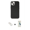 MARSİLYAN™- iPhone 14 Kılıf Ahenk Serisi - Şeffaf Pasifik Cam Ekran Koruyucu + Diamond Kamera Lens - KI