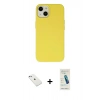 MARSİLYAN™- iPhone 14 Kılıf Ahenk Serisi - Şeffaf Pasifik Cam Ekran Koruyucu + Diamond Kamera Lens - SABE
