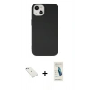 MARSİLYAN™- iPhone 14 Kılıf Ahenk Serisi - Şeffaf Pasifik Cam Ekran Koruyucu + Diamond Kamera Lens - SABE
