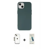 MARSİLYAN™- iPhone 14 Kılıf Ahenk Serisi - Şeffaf Pasifik Cam Ekran Koruyucu + Shine Kamera Lens - GD