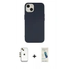 MARSİLYAN™- iPhone 14 Kılıf Ahenk Serisi - Şeffaf Pasifik Cam Ekran Koruyucu + Shine Kamera Lens - GD