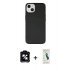 MARSİLYAN™- iPhone 14 Kılıf Ahenk Serisi - Şeffaf Pasifik Cam Ekran Koruyucu + PVD Metal Kamera Lens - MI