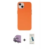 MARSİLYAN™- iPhone 14 Kılıf Ahenk Serisi - Şeffaf Pasifik Cam Ekran Koruyucu + Raze Metal Kamera Lens - GS
