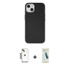 MARSİLYAN™- iPhone 14 Kılıf Ahenk Serisi - Şeffaf Pasifik Cam Ekran Koruyucu + Shine Kamera Lens - YL
