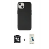 MARSİLYAN™- iPhone 14 Kılıf Ahenk Serisi - Şeffaf Pasifik Cam Ekran Koruyucu + PVD Metal Kamera Lens - YL