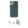 MARSİLYAN™- iPhone 14 Kılıf Ahenk Serisi - Şeffaf Royal Nano Ekran Koruyucu + Diamond Kamera Lens - PE