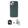 MARSİLYAN™- iPhone 14 Kılıf Ahenk Serisi - Şeffaf Royal Nano Ekran Koruyucu + PVD Metal Kamera Lens - MI