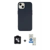 MARSİLYAN™- iPhone 14 Kılıf Ahenk Serisi - Şeffaf Royal Nano Ekran Koruyucu + PVD Metal Kamera Lens - MI