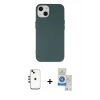 MARSİLYAN™- iPhone 14 Kılıf Ahenk Serisi - Şeffaf Royal Nano Ekran Koruyucu + Shine Kamera Lens - GD
