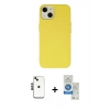 MARSİLYAN™- iPhone 14 Kılıf Ahenk Serisi - Şeffaf Royal Nano Ekran Koruyucu + Shine Kamera Lens - SH