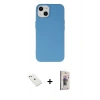 MARSİLYAN™- iPhone 14 Kılıf Ahenk Serisi - Siyah Bilvis 3D Cam Ekran Koruyucu + Diamond Kamera Lens - PE