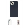 MARSİLYAN™- iPhone 14 Kılıf Ahenk Serisi - Siyah Bilvis 3D Cam Ekran Koruyucu + Shine Kamera Lens - MI