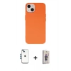 MARSİLYAN™- iPhone 14 Kılıf Ahenk Serisi - Siyah Bilvis 3D Cam Ekran Koruyucu + Shine Kamera Lens - MI