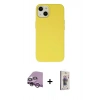 MARSİLYAN™- iPhone 14 Kılıf Ahenk Serisi - Siyah Bilvis 3D Cam Ekran Koruyucu + Raze Metal Kamera Lens - MR