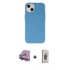 MARSİLYAN™- iPhone 14 Kılıf Ahenk Serisi - Siyah Bilvis 3D Cam Ekran Koruyucu + Raze Metal Kamera Lens - MR