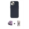 MARSİLYAN™- iPhone 14 Kılıf Ahenk Serisi - Siyah Bilvis 3D Cam Ekran Koruyucu + Raze Metal Kamera Lens - SH