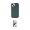 MARSİLYAN™- iPhone 14 Kılıf Ahenk Serisi - Siyah Bilvis 3D Mat Cam Ekran Koruyucu