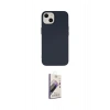 MARSİLYAN™- iPhone 14 Kılıf Ahenk Serisi - Siyah Bilvis 3D Mat Cam Ekran Koruyucu