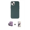 MARSİLYAN™- iPhone 14 Kılıf Ahenk Serisi - Siyah Bilvis 3D Mat Cam Ekran Koruyucu + Raze Metal Kamera Lens - GS