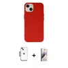 MARSİLYAN™- iPhone 14 Kılıf Ahenk Serisi - Siyah Bilvis 3D Mat Cam Ekran Koruyucu + Shine Kamera Lens - GD