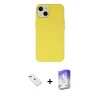 MARSİLYAN™- iPhone 14 Kılıf Ahenk Serisi - Siyah Bilvis 5in1 3D Magic Cam Ekran Koruyucu + Diamond Kamera Lens - YL