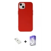 MARSİLYAN™- iPhone 14 Kılıf Ahenk Serisi - Siyah Bilvis 5in1 3D Magic Cam Ekran Koruyucu + Diamond Kamera Lens - YL