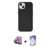 MARSİLYAN™- iPhone 14 Kılıf Ahenk Serisi - Siyah Bilvis 5in1 3D Magic Cam Ekran Koruyucu + Raze Metal Kamera Lens - GS
