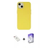 MARSİLYAN™- iPhone 14 Kılıf Ahenk Serisi - Siyah Bilvis 5in1 3D Magic Cam Ekran Koruyucu + Diamond Kamera Lens - KI