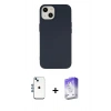 MARSİLYAN™- iPhone 14 Kılıf Ahenk Serisi - Siyah Bilvis 5in1 3D Magic Cam Ekran Koruyucu + Shine Kamera Lens - MI