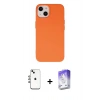 MARSİLYAN™- iPhone 14 Kılıf Ahenk Serisi - Siyah Bilvis 5in1 3D Magic Cam Ekran Koruyucu + Shine Kamera Lens - GI