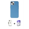 MARSİLYAN™- iPhone 14 Kılıf Ahenk Serisi - Siyah Bilvis 5in1 3D Magic Cam Ekran Koruyucu + Shine Kamera Lens - GD