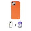 MARSİLYAN™- iPhone 14 Kılıf Ahenk Serisi - Siyah Bilvis 5in1 3D Magic Cam Ekran Koruyucu + Shine Kamera Lens - GD