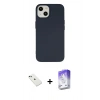 MARSİLYAN™- iPhone 14 Kılıf Ahenk Serisi - Siyah Bilvis 5in1 3D Magic Cam Ekran Koruyucu + Diamond Kamera Lens - YL